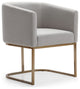 Modrest Yukon Light Gray Fabric and Antique Brass Dining Chair
