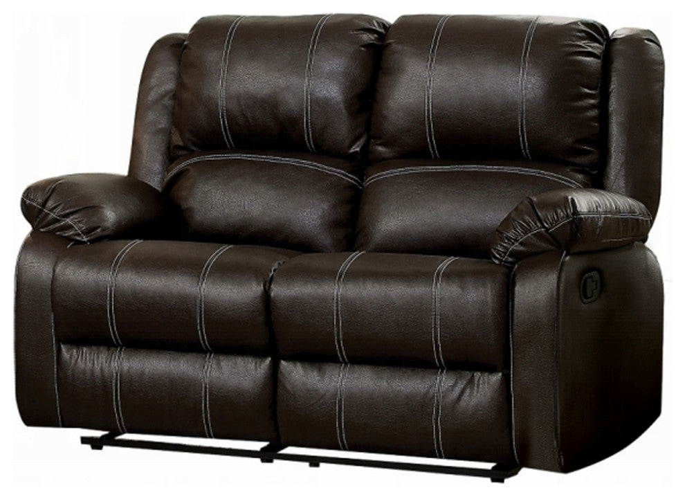 ACME Zuriel Motion Loveseat, Brown Synthetic Leather