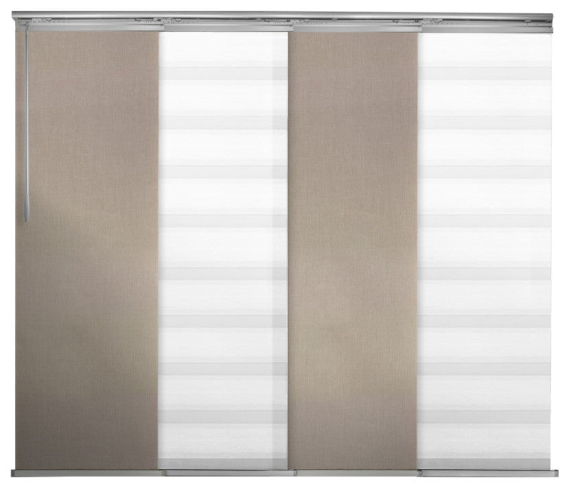Blanched White-Alabaster 4-Panel Track Extendable Vertical Blinds 94"Hx48-88"W