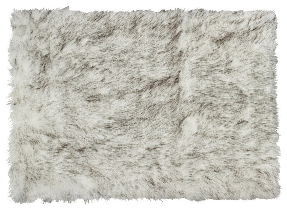 Hudson Faux Sheepskin Rug, Gradient Gray, 5'x8'
