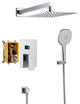 CASAINC 10" Wall Mounted 3 Spray Handheld Rainfall Luxury Shower System Set, Chrome