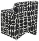 Pippa Black Geometric Jacquard Weave Stool