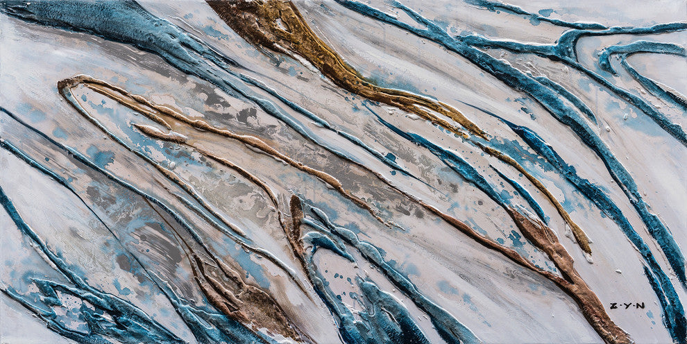 "Water Running Down The Hill" Abstract Hand Painted Art; Fine Art; Modern Art