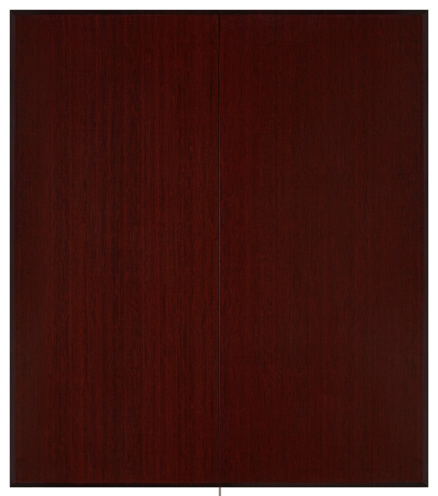 Rustin Bamboo Tri-Fold Chair Mat, Dark Cherry, No Lip, 42"x48"