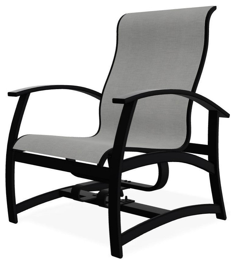 Belle Isle Sling Outdoor Hidden Motion Lounge Chair, Alloy/Black