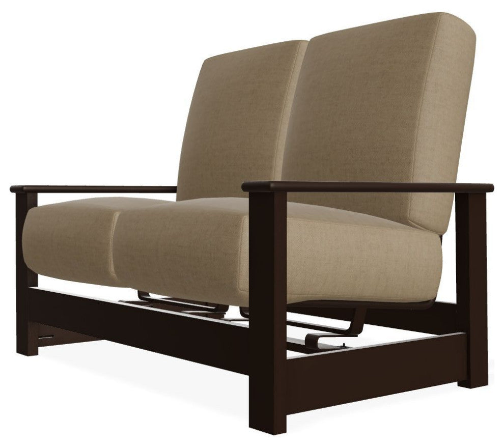 Leeward Deep Seat Outdoor Loveseat with Hidden Motion, Wren/Kona