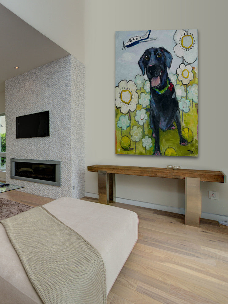 "Happy Girl" Painting Print on Canvas by Tori Campisi