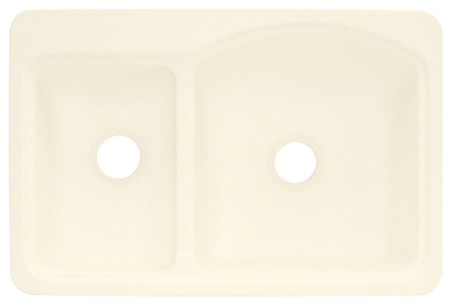 33"x22" Mount Self-Rimming Cambridge Kitchen Sink, Biscuit
