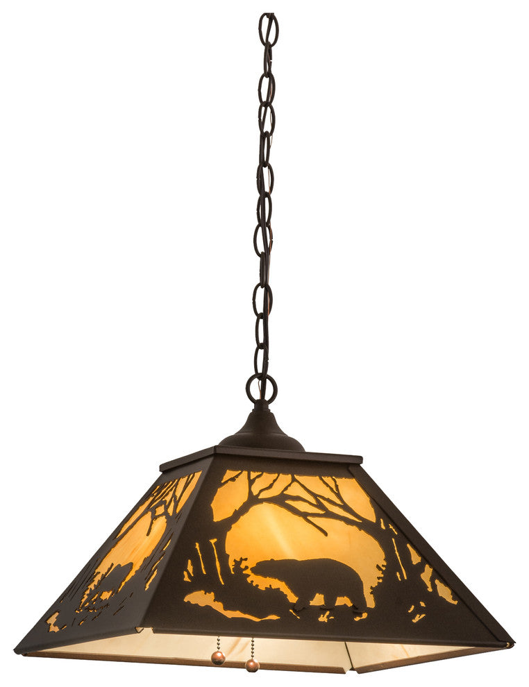16Sq Moose & Black Bear Pendant
