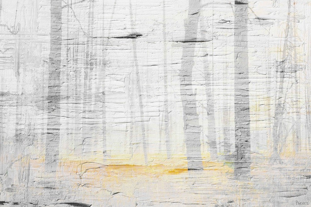 "Trees on Golden Ground" Painting Print on Wrapped Canvas, 18"x12"