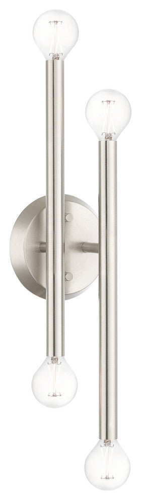 Brushed Nickel Mid Century Modern Sconce