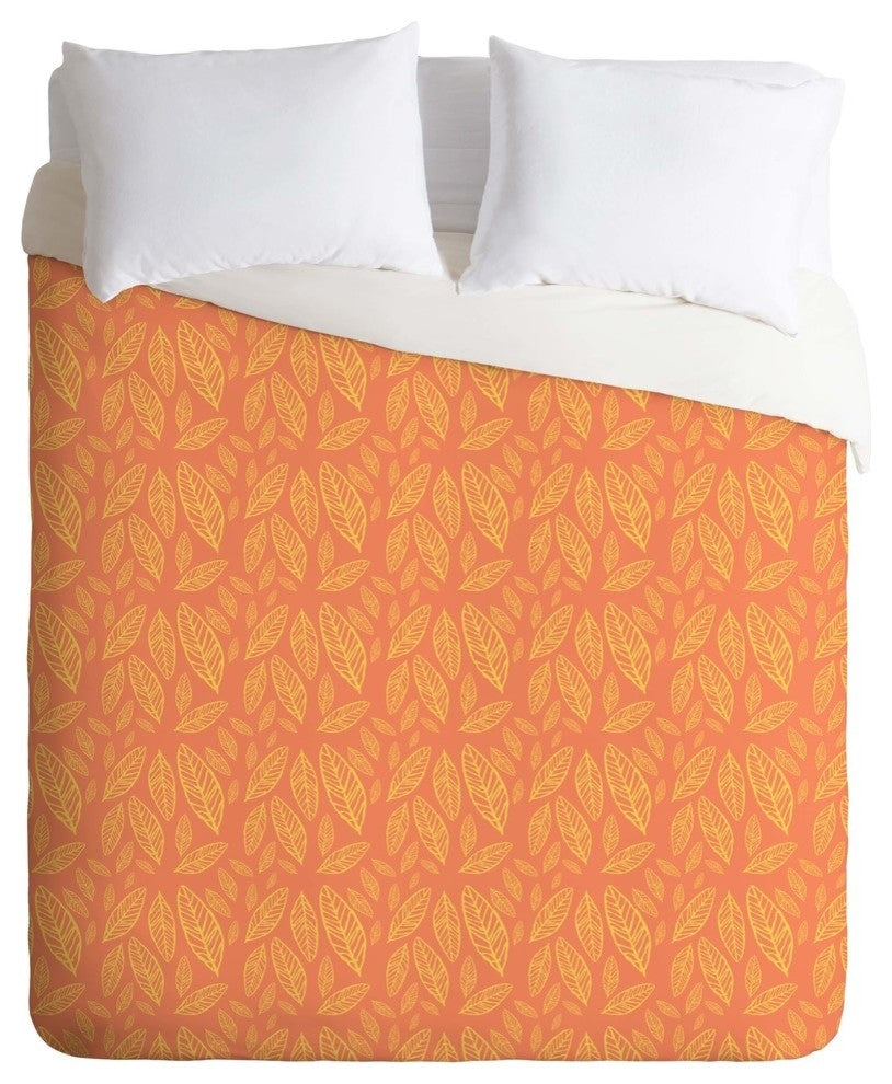 Allyson Johnson Fall Leaves Pattern Duvet Cover, Twin