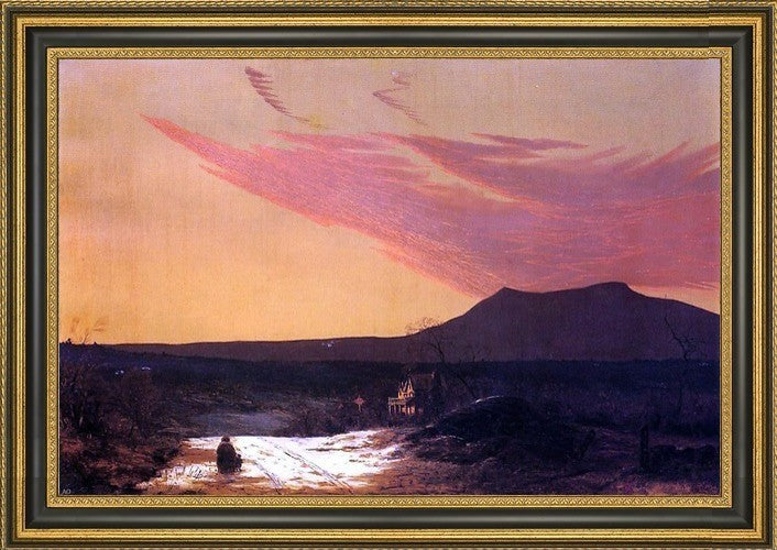 Jervis McEntee The Hudson River Valley Framed Premium Canvas Print, 18"x27"