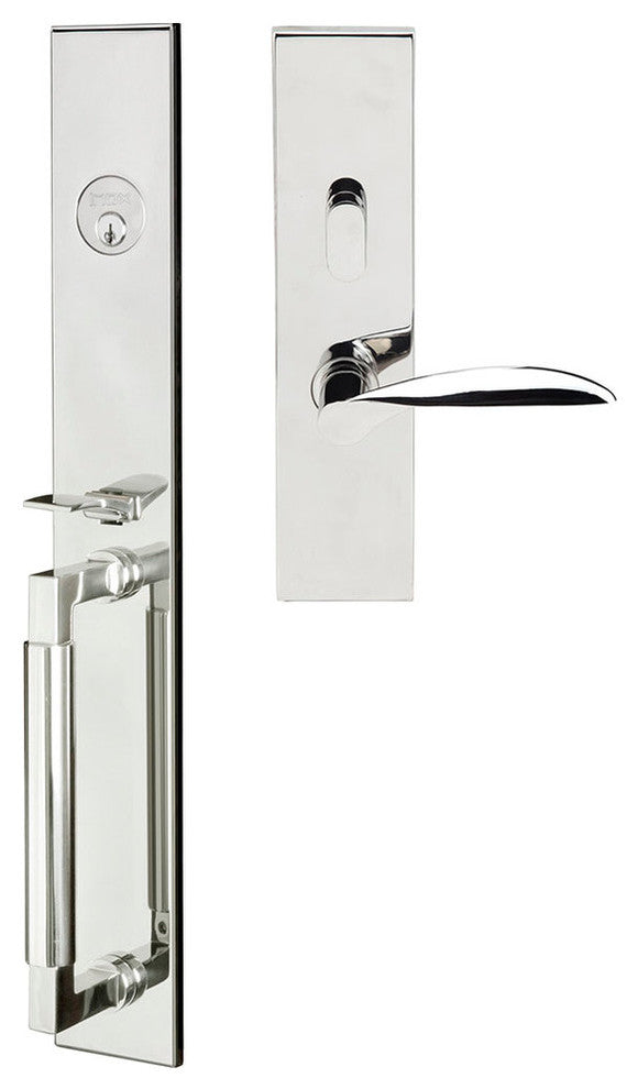 Stratus Lever, Mortise Entry Handleset, RHR, Polished Stainless Steel