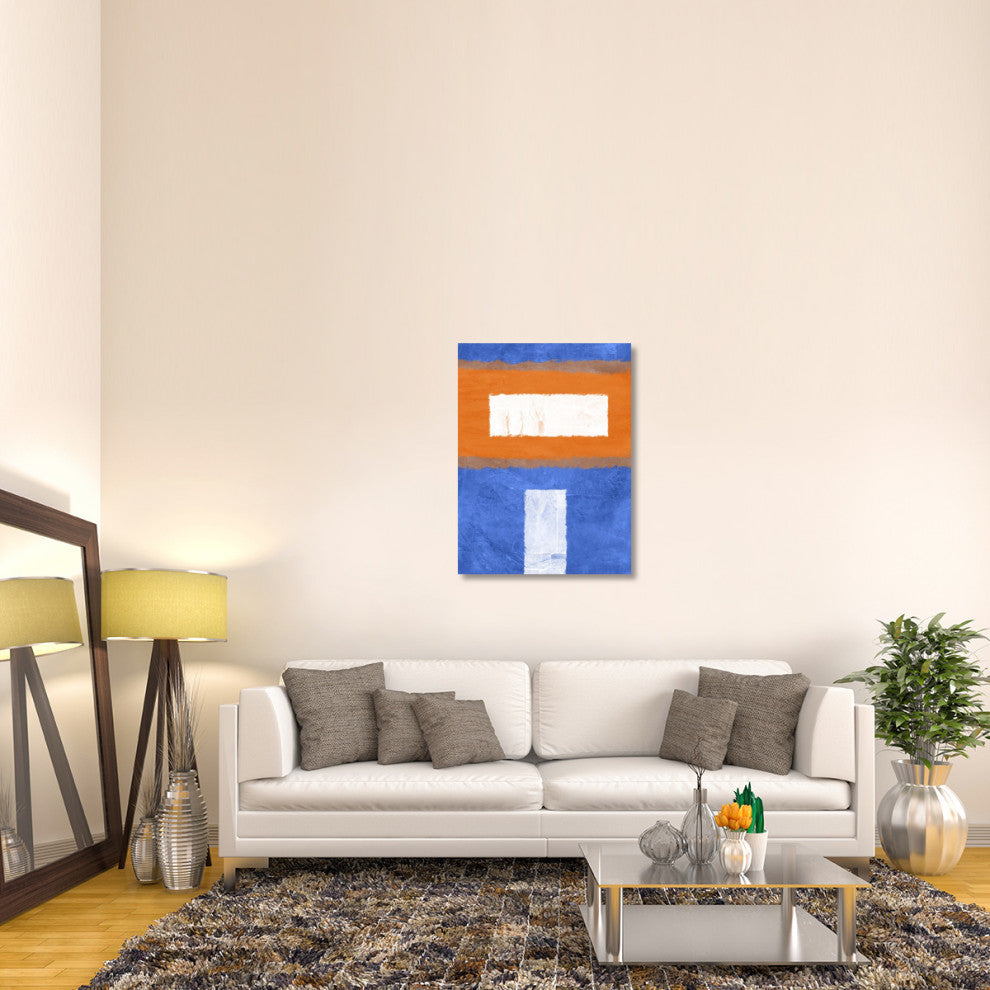 "Blue And Orange Abstract Theme 2" Fine Art Print