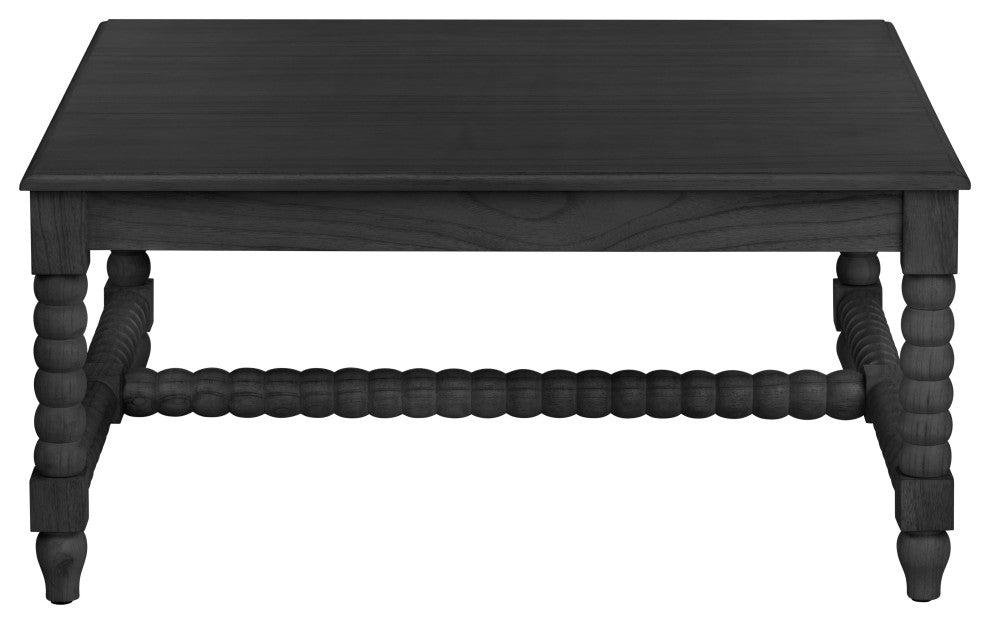 Square Mindi Wood Black Cocktail Coffee Table