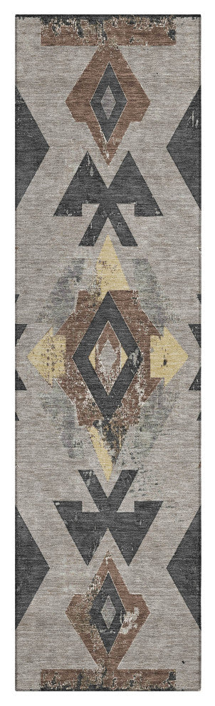 Machine Washable Indoor/Outdoor Chantille ACN1882 Taupe 2'3" x 7'6" Runner Rug