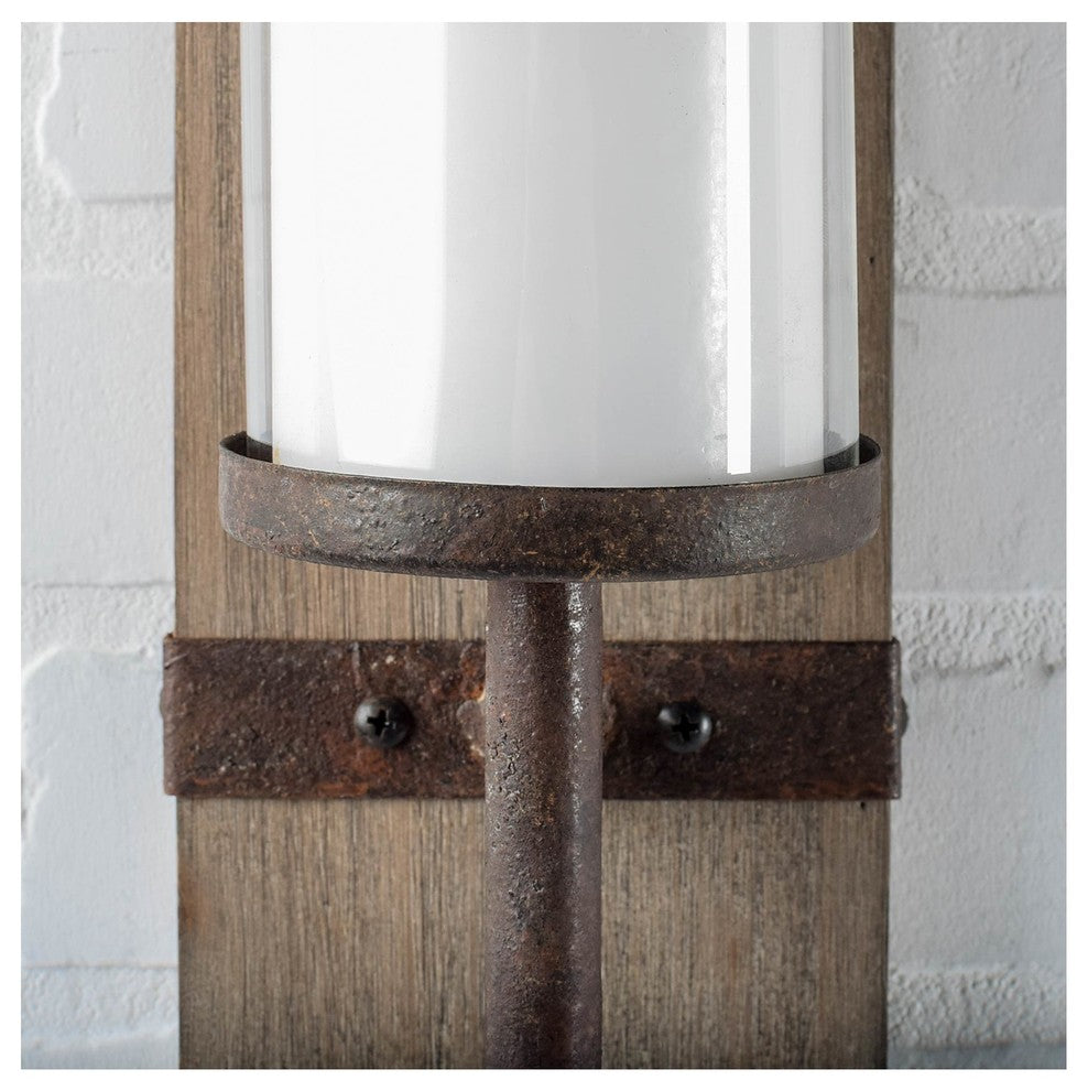 Lars Brown Wood With Metal Accent Wall Candle Holder