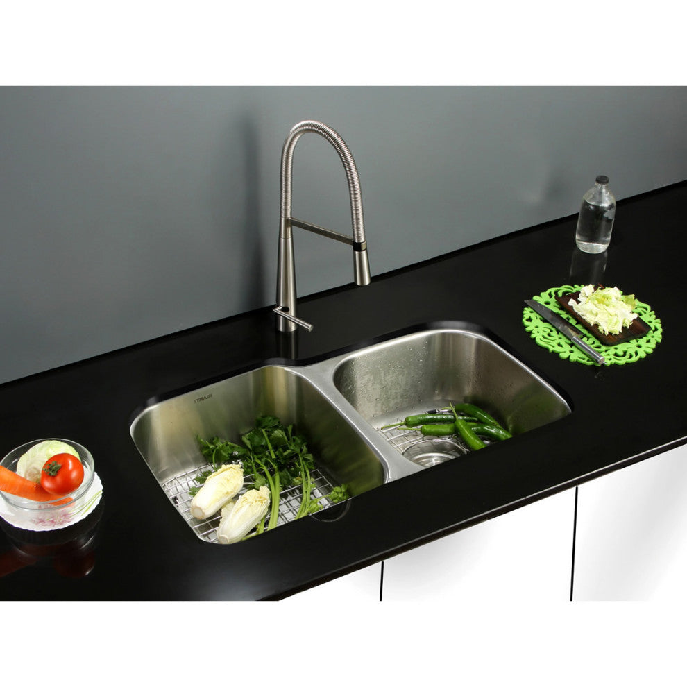 Ruvati RVM4310 Undermount Stainlesss Steel 32" Kitchen Sink Double Bowl