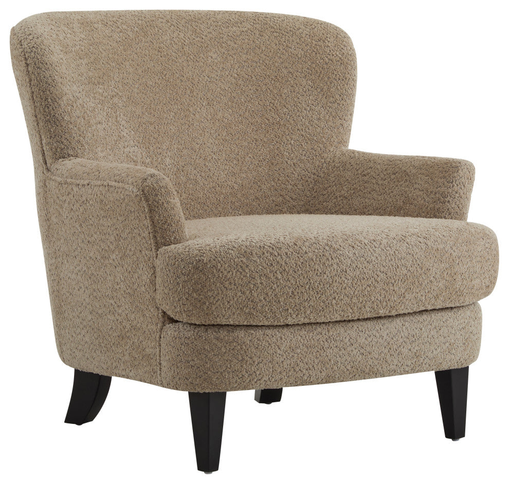 Gerald Boucle Upholstered Club Chair and Ottoman Set, Brown