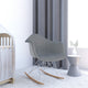 LeisureMod Wilson Twill Fabric Eiffel Rocking Chair, Gray