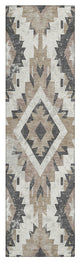 Machine Washable Indoor/Outdoor Chantille ACN1878 Taupe 2'3" x 7'6" Runner Rug