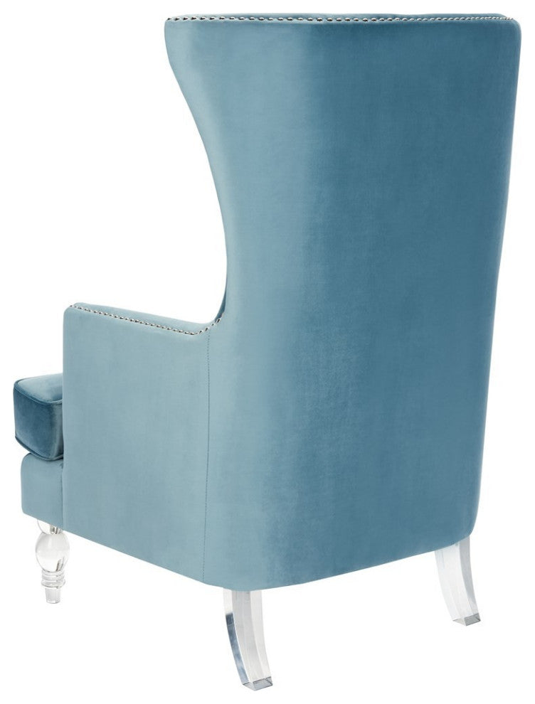 Safavieh Couture Geode Modern Wingback Chair, Light Blue