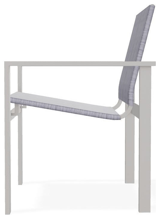 Tribeca Sling Outdoor Stackable Armchair, Brooks/Warm Gray