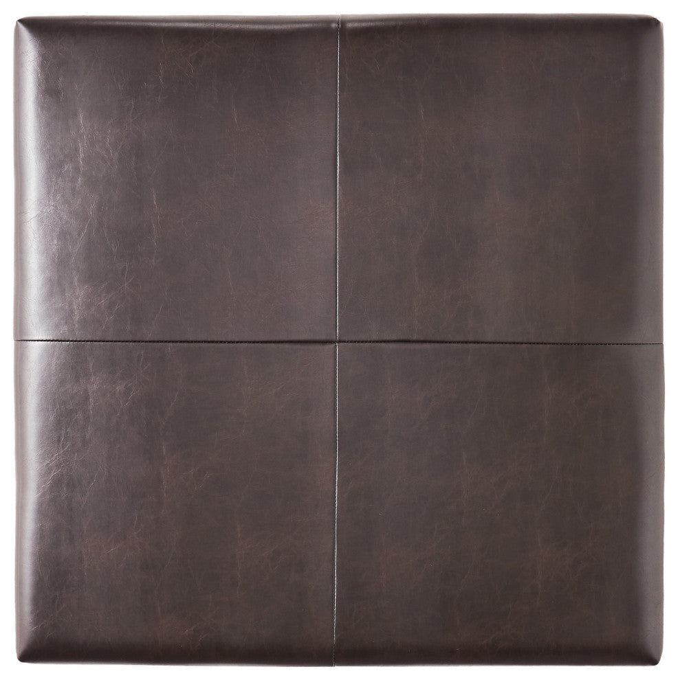 GDF Studio Kelapith Contemporary Upholstered Birch Wood Ottoman with Shelf