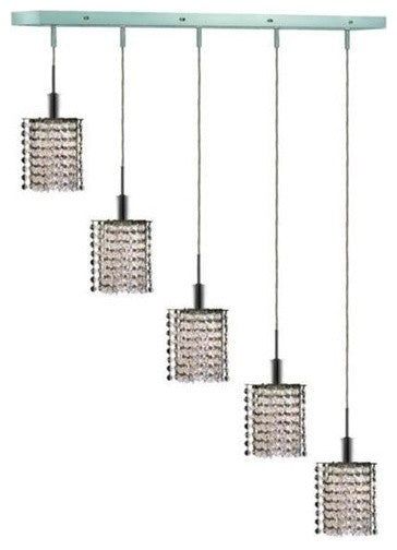 Elegant Mini Pendant, Chrome Finish With Royal Cut Crystal