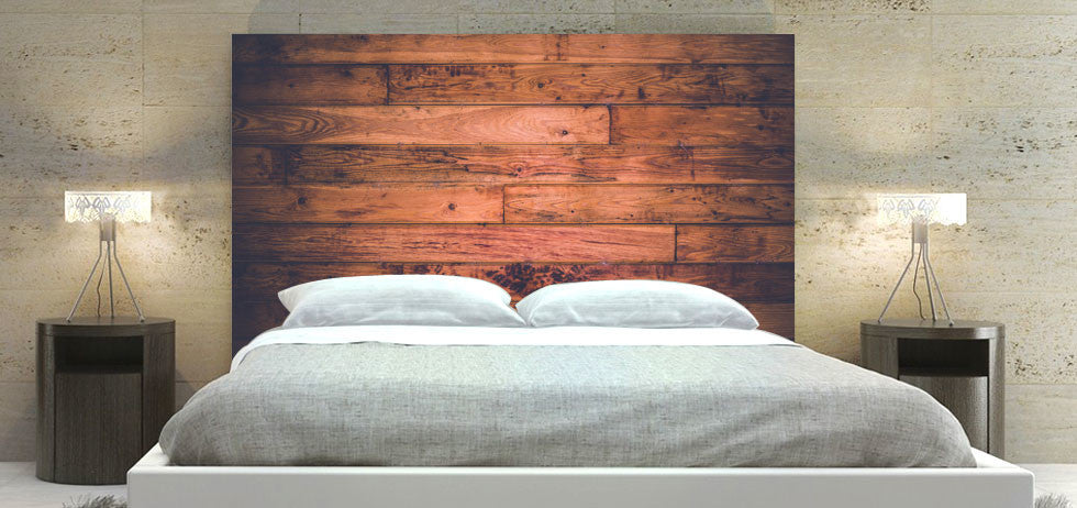 "Wood" Headboard, King, Square, Fabric