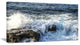 "Waves Breaking on Stony Beach" Seascape Wall Art, 32"x16"