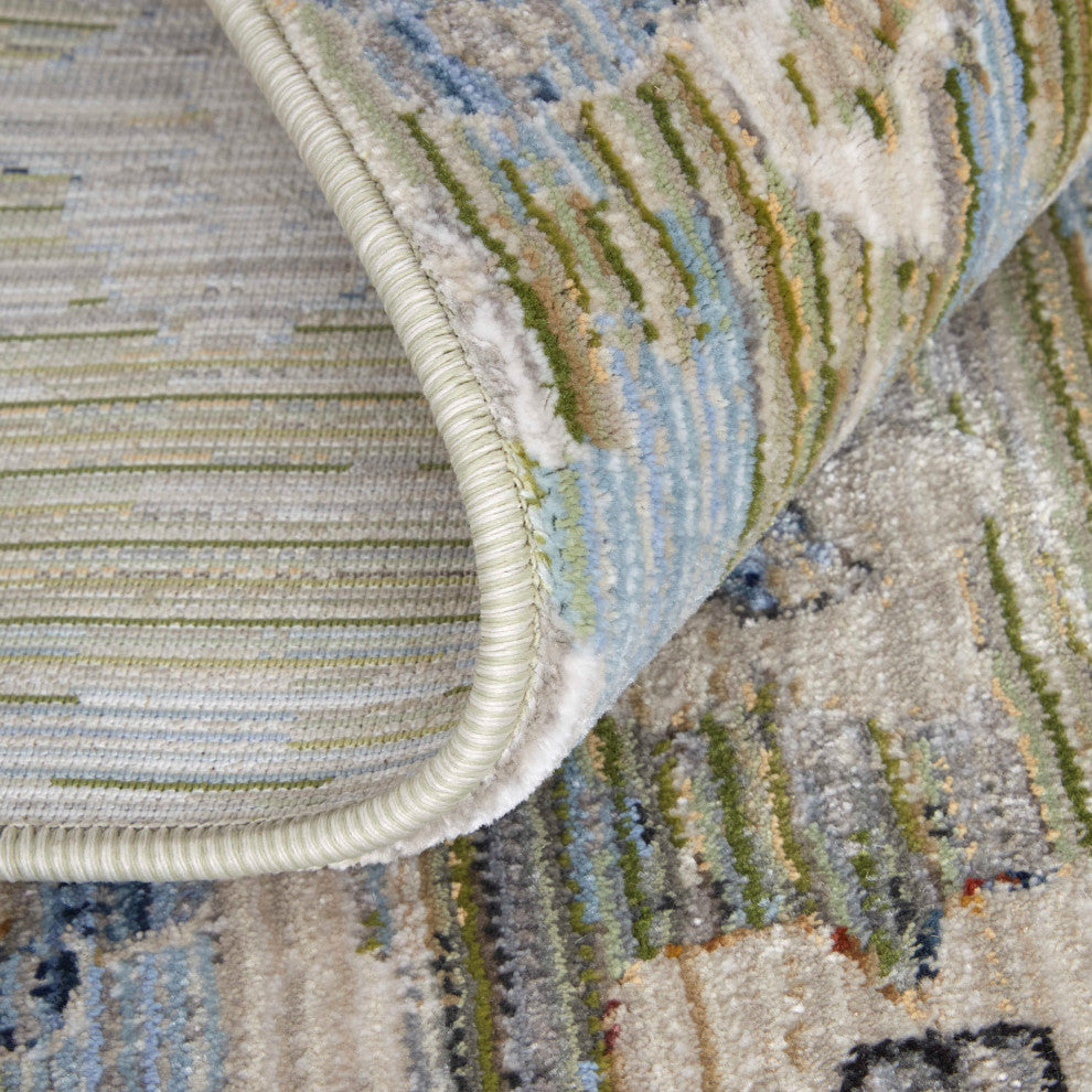 Claymore R39P3 Traditional/Vintage/Persian Area Rug, Green/Ivory, 9'0"x12'8"