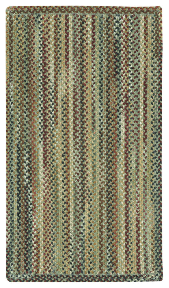 Capel Bangor Sage Green 0070_200 Braided Rugs - 24" X 8' Runner Concentric Recta