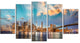 "Dramatic Sky Over Manhattan City" Canvas Print60"x32", 5-Panels