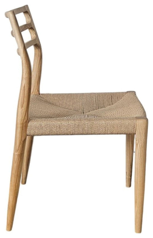 Java Ash Wood Dining Chair, Set of 2, Natural