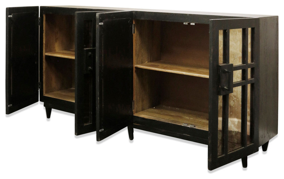 Rourke Sideboard Four Mirrored Doors Mango Wood