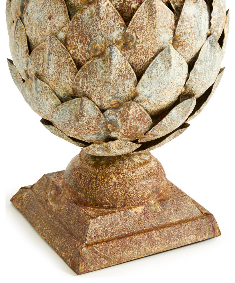 Weathered Metal Artichoke Finial Small