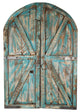 Farmhouse Arched Pair Wooden Doors, Large, Turquoise
