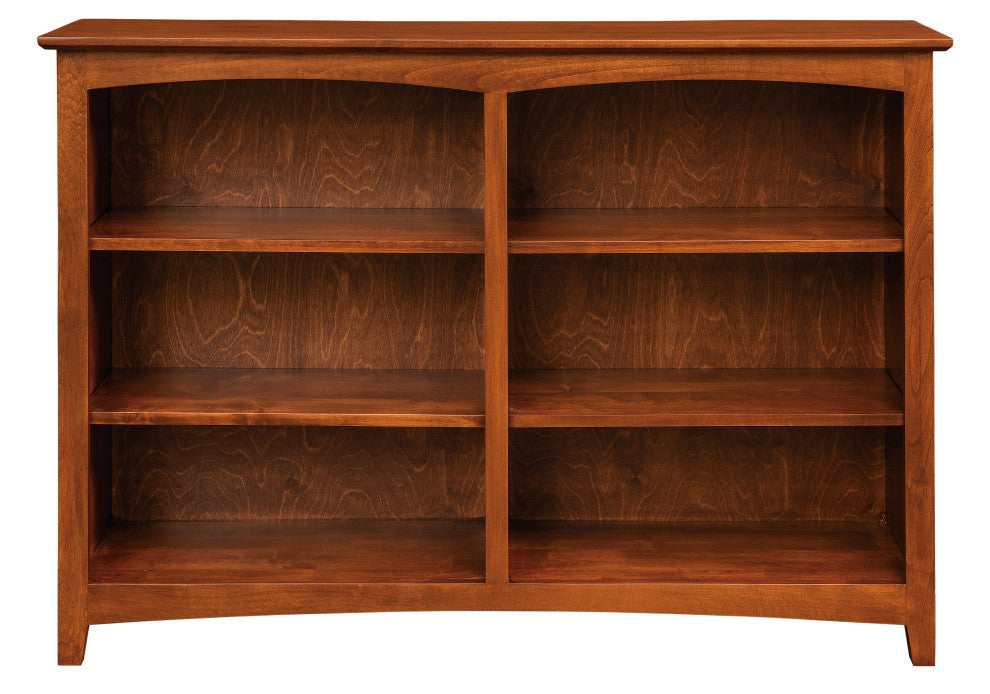 Solid Wood Six Shelf Bookcase, Warm Cherry