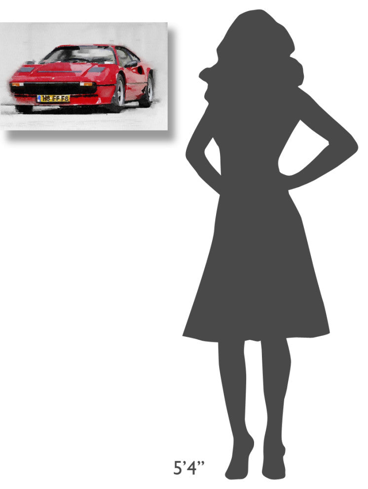 "Ferrari 208 GTB Turbo Watercolor" Fine Art Print