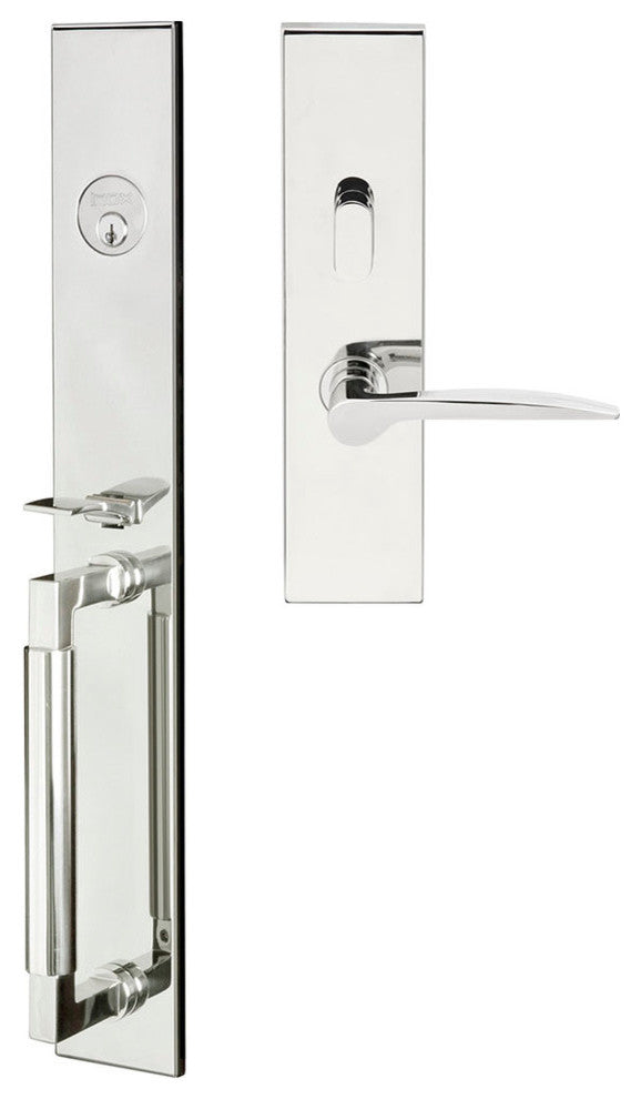 Toronto Lever, Mortise Entry Handleset, Right Hand, Polished Stainless Steel