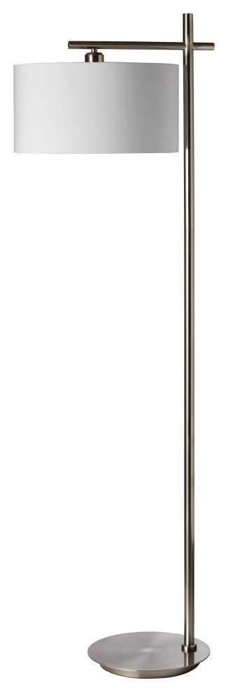 1-Light Floor Lamp, Satin Chrome Finish