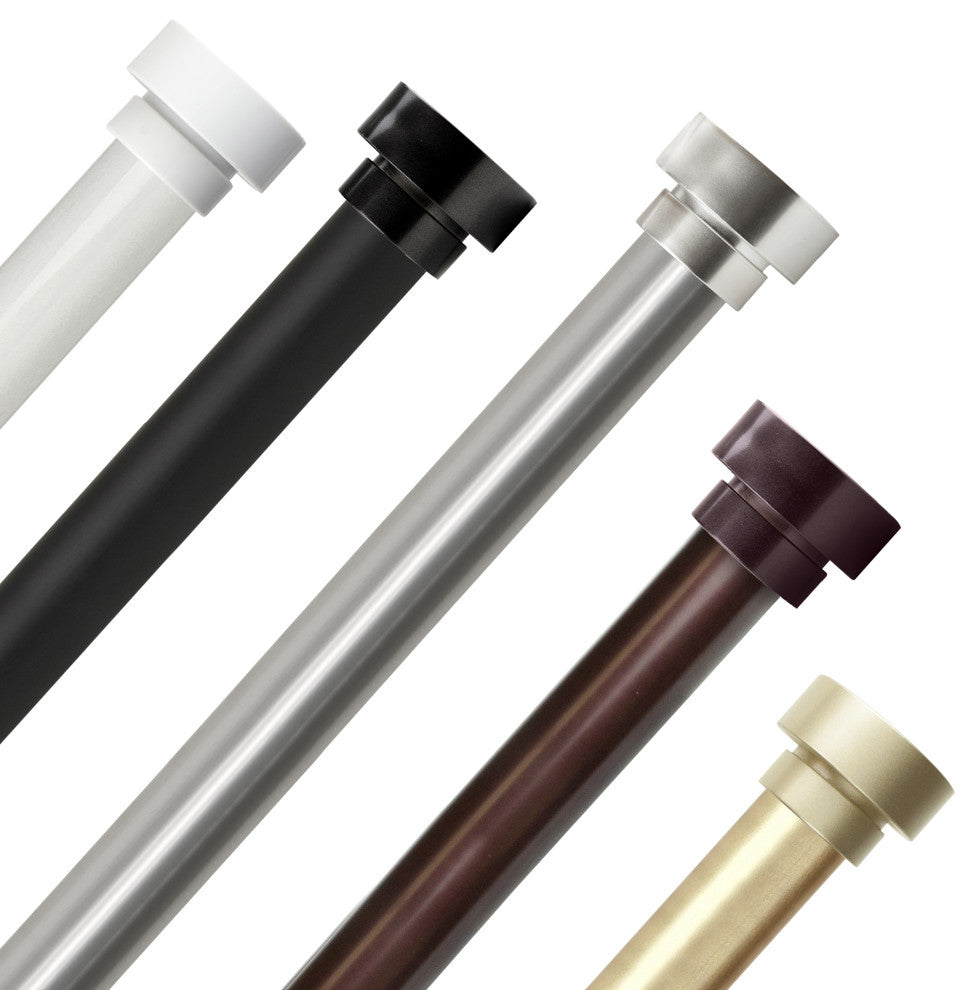 Bonnet 1" Curtain Rod, Black, 28-48"