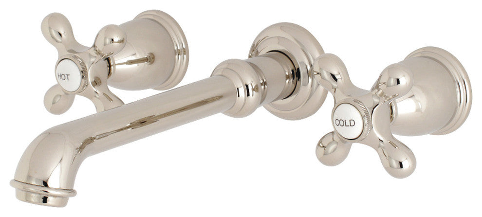 Kingston Brass Two-Handle Wall Mount Tub Faucet, Polished Nickel