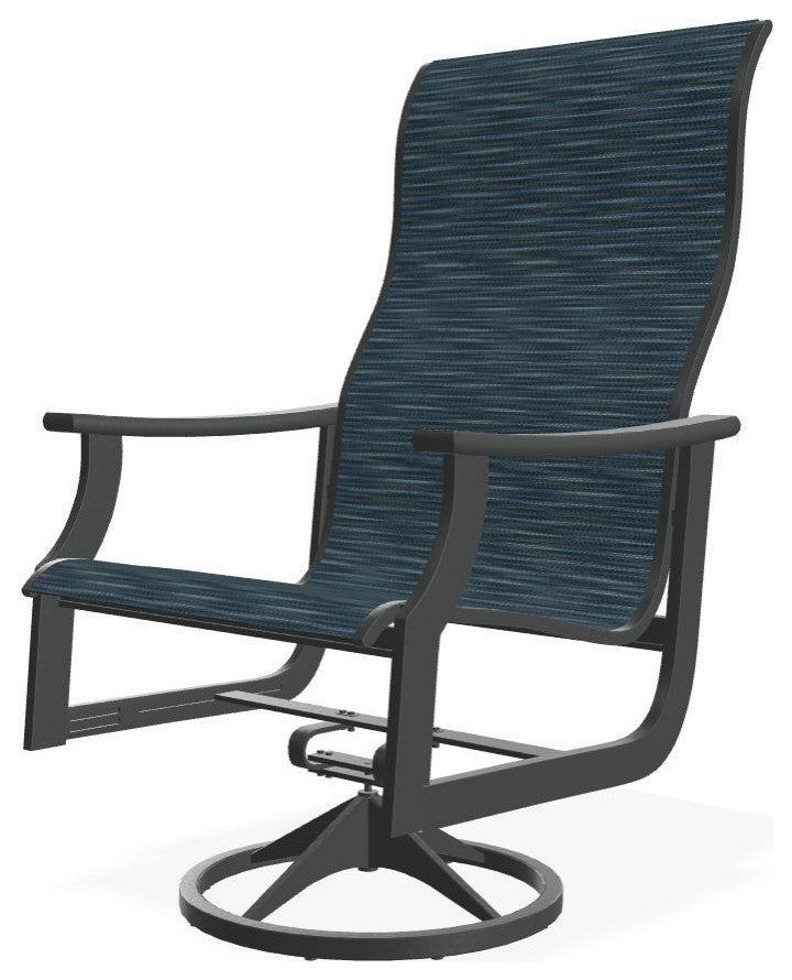St. Catherine Sling Outdoor Supreme Swivel Rocker, Nimbus Ocean/Graphite