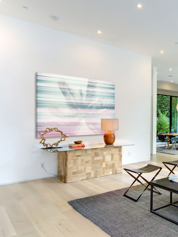 "Palm Leaves" Print on Canvas, 24"x16"