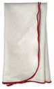 Oatmeal Linen Napkin with Southern Red Trim, Set of 4