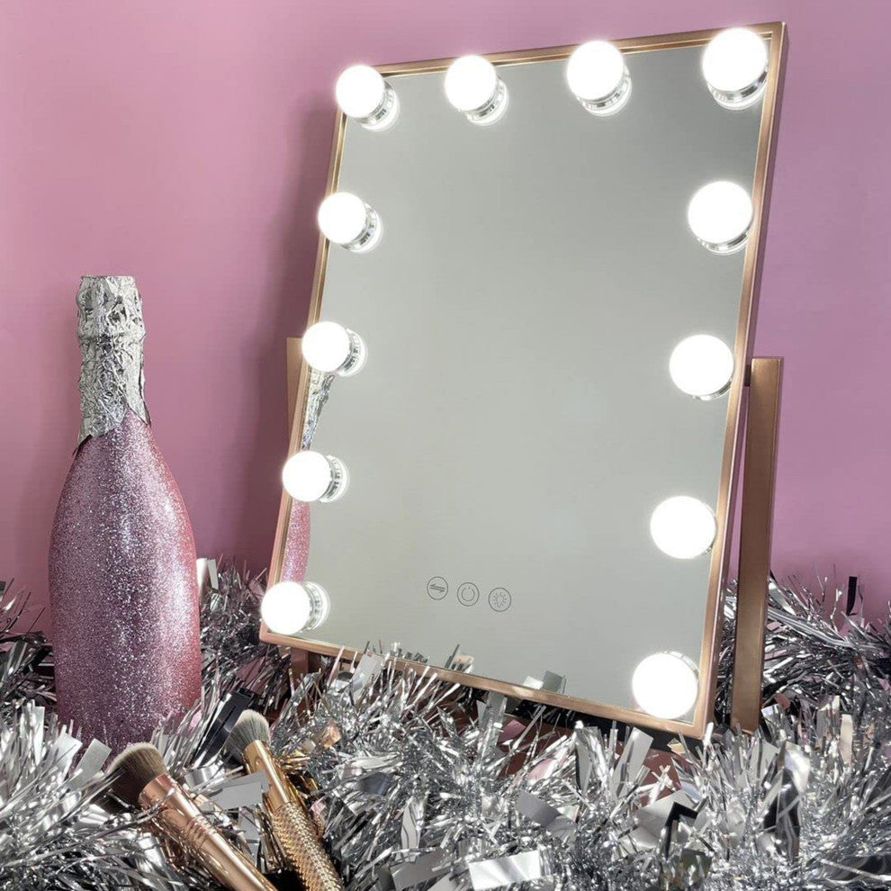 Hollywood Tri Tone XL LED Makeup Mirror with 360 Degree Swivel, Black