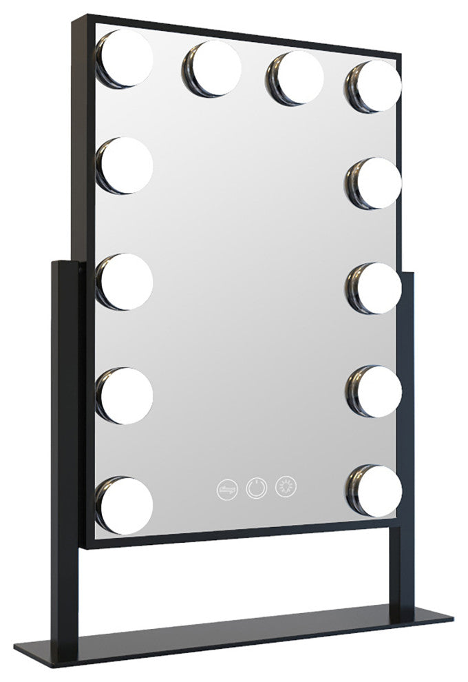 Hollywood Tri Tone XL LED Makeup Mirror with 360 Degree Swivel, Black